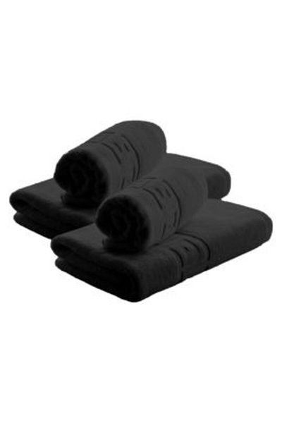 Ralex Set 4 Bath Towels: 2 Body Towels 70 x 140 cm, 2 Face Towels 50 x 90 cm, 100% Cotton, Greek Border, B