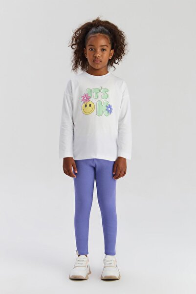 Tyess Basic Tricou alb pentru fete BG Store