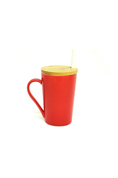 Kuzey Tacı Ceramic Mug with Lid - Eco Life Written Spoon and Bamboo Lid Special Series Vip