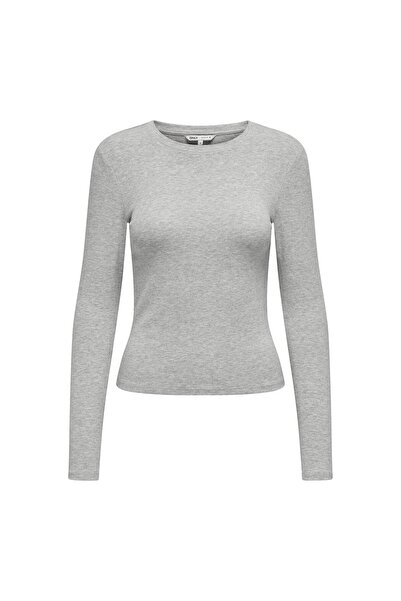 ONLY Damen Langarmshirt - ONLRILEY O-NECK TOP, Longsleeve, Rundhals, Cotton Stretch