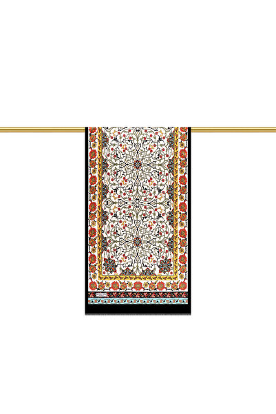 Bursa İpek Black Ivy Pattern Narrow Silk Scarf