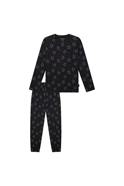 Schiesser Mädchen Schlafanzug, lang - Teens, Bündchen, Baumwolle, Print