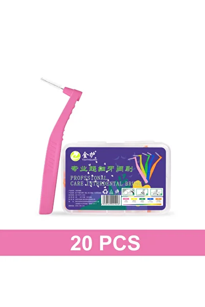 Choice7 20pcs 0.6mm Angled Interdental Brush For Orthodontic Braces Micro Soft Brush For Dental Brackets Cle