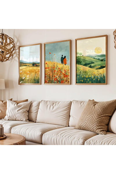 Dekorsiahome 3 Pcs Wood Frame Living Room Hall Kitchen Table Set Set3335