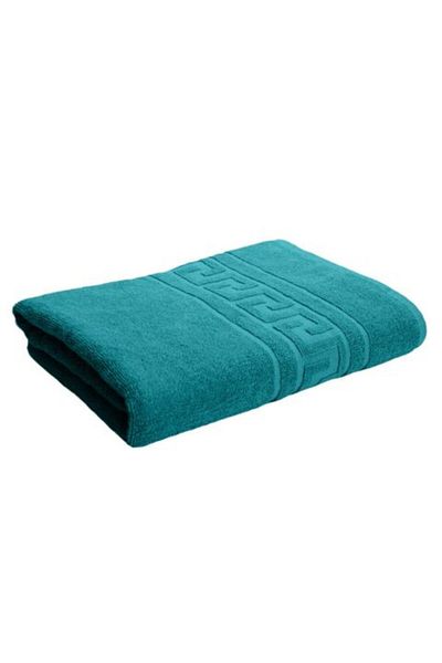 Ralex Body Bath Towel 70 x 140 cm 100% Cotton Greek Border 500 gsm, Turquoise
