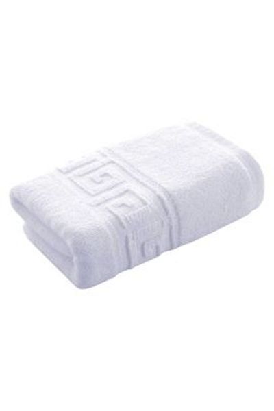 Ralex Bathroom towel for body 70 x 140 cm 100% Cotton Greek Border 550 gr/m², White