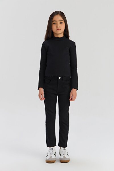 Tyess Basic Tricou negru pentru fete BG Store