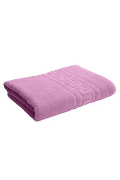 Ralex Bath Towel Body 70 x 140 cm 100% Cotton Greek Border 500 gsm, Light Lilac