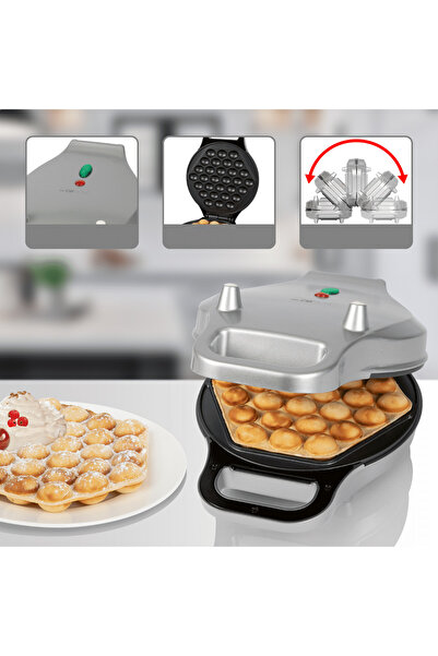 CLATRONIC Aparat de gofre, Clatronic, Bubble Waffle, WA3772, oțel inoxidabil