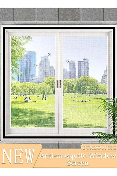 fun zone DUNISO Window Mosquito Net, Anti-Mosquito Removable Window Screen Net, Durable Fly Screen for Pet/Sc