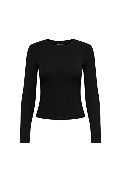 ONLY Damen Langarmshirt - ONLRILEY O-NECK TOP, Longsleeve, Rundhals, Cotton Stretch