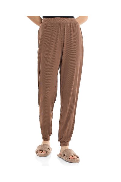 R&B Ribbed Lounge Pants with Elastic Waist