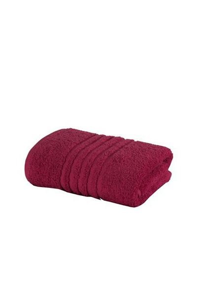 Ralex Bath Towel Face Size 50 x 90 cm 100% Cotton with Line Border 550 grams/m² Red