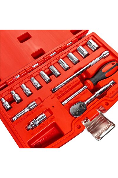 CETA FORM C00A-15Pbt 12 Corner Sae (Inch) Socket Set 1/4” - 15 Pieces