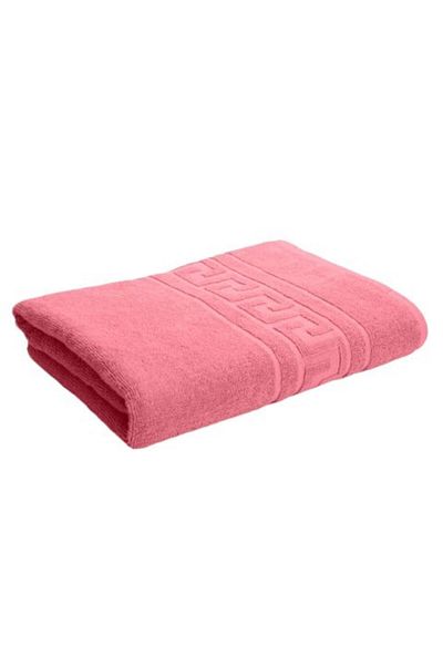 Ralex Bath Towel Face Size 50 x 90 cm Cotton 100%, Greek Border 500 gr/m², Pink