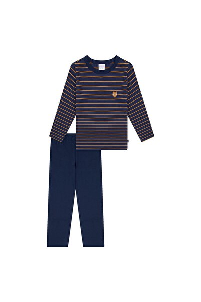 Schiesser Jungen Schlafanzug, lang - Kids, offenes Bein, Baumwolle, Print