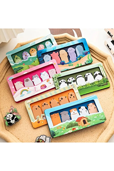 skoofed Sevimli Hayvanlar Postit Post-it Kitap Ayracı Ayraç Postit Sticker Not Kağıdı 120 Yaprak (1 Adet)