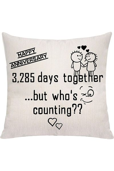 VAVSU Pillowcase with anniversary message VAVSU, cotton, white/black, 45 x 45 cm