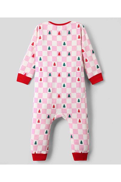 Bonfino GIRLS 100% COTTON ALL OVER PRINTED FULL LENGTH ROMPER - IVORY