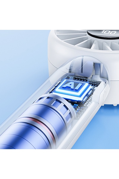 SKYDDAR INNOVATION Mini ventilator portabil, CT-110, 5 viteze, USB-C, compact și ușor, set de autocolante, albastru