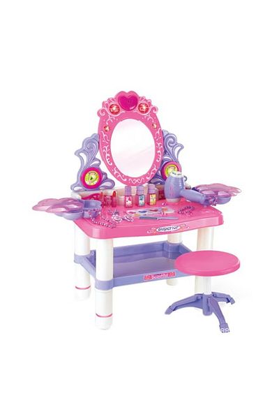 rexa Musical Beauty Play Set – Plastic Dressing Table Toy with Mirror & Light