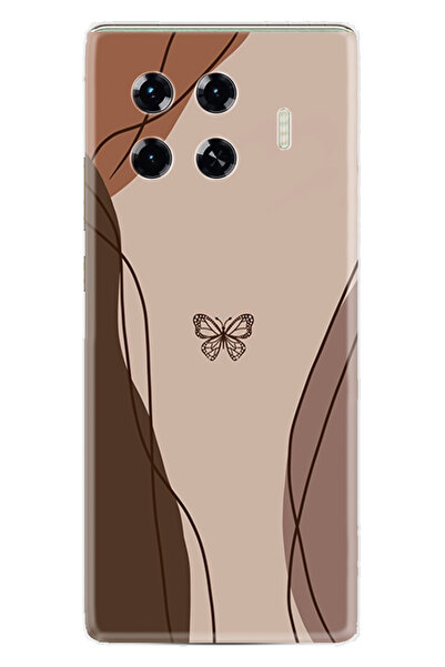 TECNO Spark 20 Pro Plus Kılıf Boutique Baskılı Resimli Kahve Kelebek Pcode -038