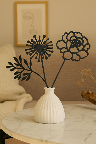 3D Brothers مزهرية صغيرة مع زهور ورود "بلسوم سيرينيتي" - تنسيق زهور صناعية في...