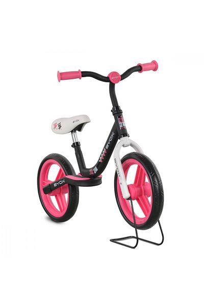 byox Bicicleta copii fara pedale Zig-Zag Pink 12 inch, roti din cauciuc EVA, scaun ajustabil pe inal