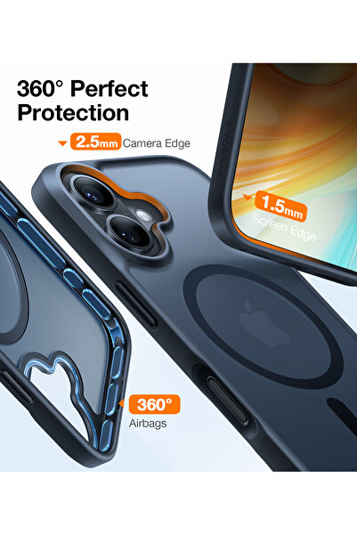 TORRAS Guardian Magnetic Series Case For iPhone 16, Shockproof 12FT Military Grade, MagSafe, Slim, Black