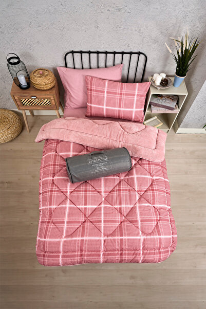 Sudemhome Tek Kişilik Welsoft Uyku Seti Çift Taraflı Wellsoft Pofuduk Polar Yorgan ve 100x200 Lastikli Çarşaf