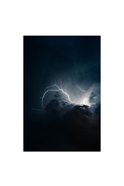 OEM Pictură pe pânză, „Fulger dansând printre nori întunecați”, 26 x 39cm
