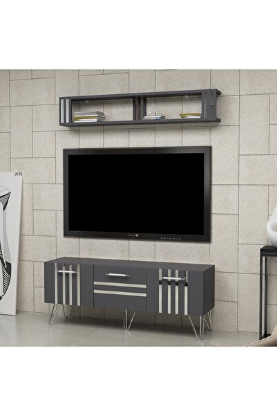 Ninnimo Hilt Tv Ünitesi Tv Sehpası Antrasit Gümüş