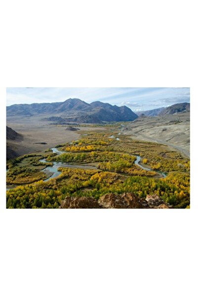 OEM Tablou Canvas, 'Raul serpuind prin munti toamna'