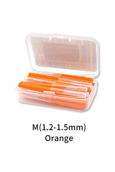 Choice3 orange(1.2mm-1.4mm) 30pcs Premium Dental Picks Kit - Portable Interdental Brushes & Flossing Sticks