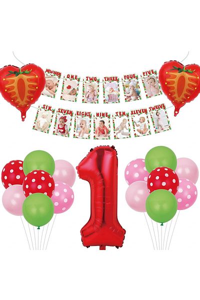 kungfu Mall one-year anniversary set, paper/latex/foil, multicolor, 21 pieces