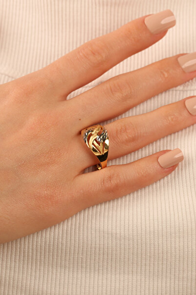 Çgk Çiğdem Gürel Kuyumculuk Damla Desenli Anne Altın Yüzük