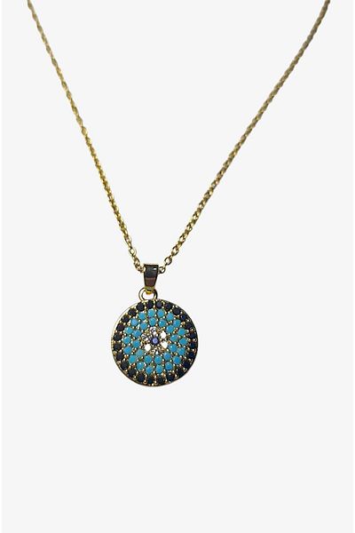 roseberry Evil Eye Beaded Stainless Steel Women's Necklace - R1565