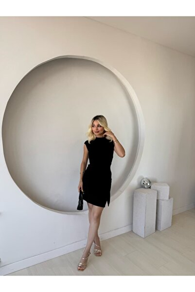 JANES Γυναικείο κοντό μανίκι με λαιμόκοψη Modal Mini φόρεμα