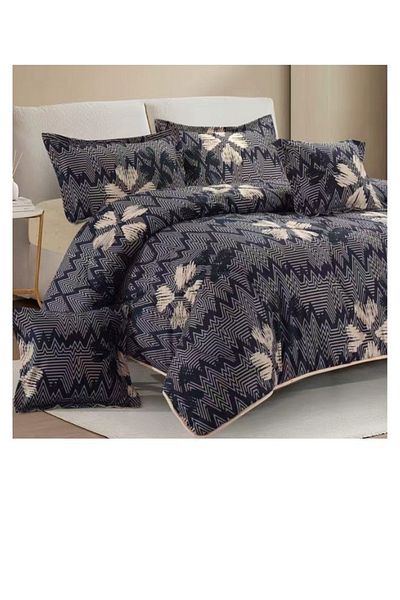 smart home Premium Double bedspread made of 100% microfiber, reversible bed cover, 6-piece set, 260x240cm