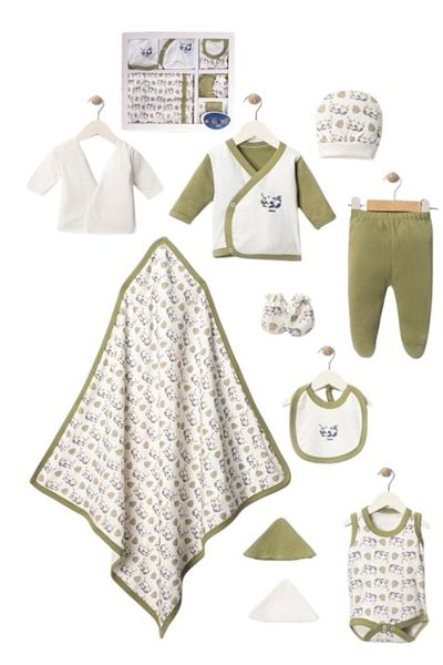 bipamuk 100% Cotton 10-Piece Hospital Release Set Newborn Set 1–3 Months Baby Bodysuit Set