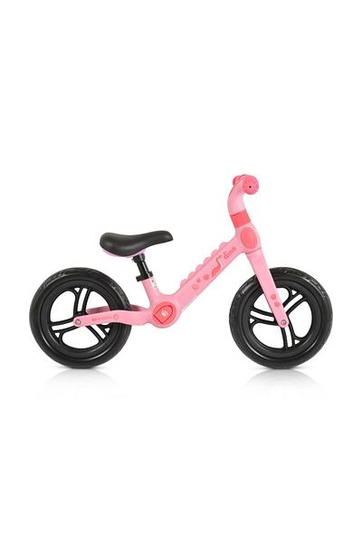 byox Bicicleta copii fara pedale Dino Pink 12 inch, cu sa reglabila, anvelope spuma EVA, suport pent