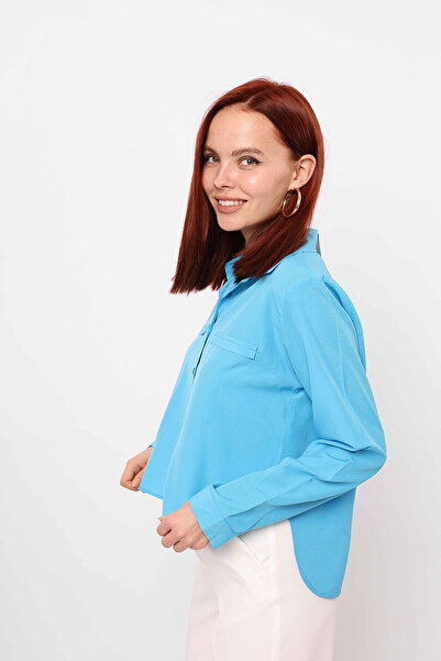 VAGGON Women's Petrol Pocket Long Sleeve Shirt Vs00403