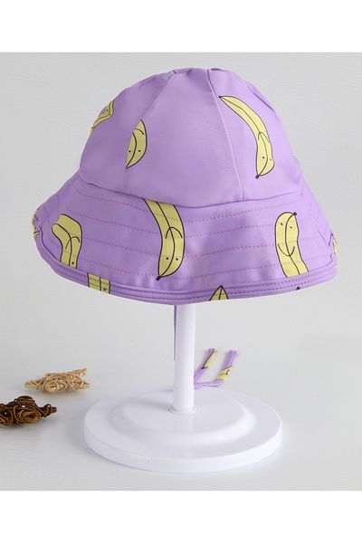 SAPS Banana Printed Quick Dry Swimming Cap - Purple