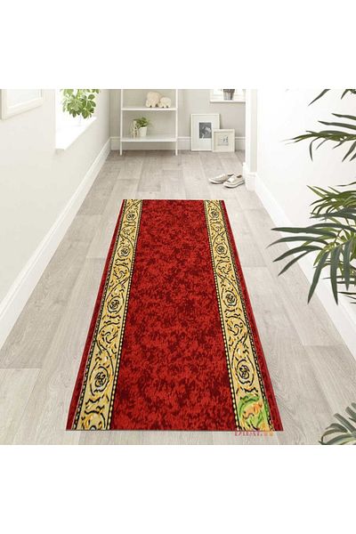 Dualhome Regal Rug Runner, Red, Meter B - 60 CM, 150 cm
