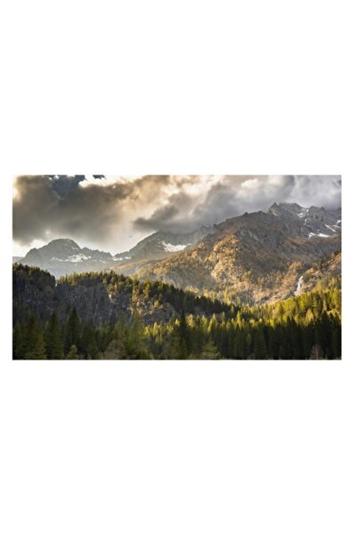 OEM Pictură pe pânză, „Misterul munților în lumina apusului”, Natură, Munți, ...