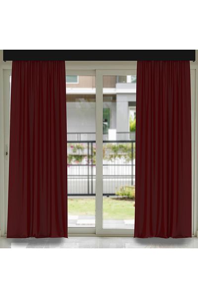 Casasro Set of 2 curtains, 140x245cm, Velvet 285gr/sqm, Burgundy