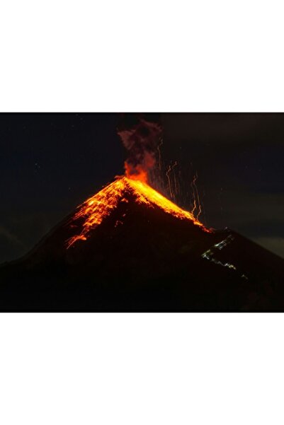 OEM Tablou Canvas, "Eruptia furioasa a muntelui de foc", Lava, Foc, Eruptie, ...
