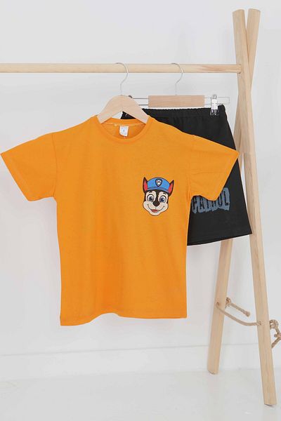 TOFİSA Boy's Mustard Printed Tracksuit Set - 27497