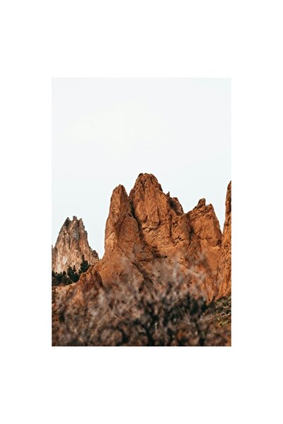 OEM Pictură pe pânză, „Pietre arse în lumina apusului”, Pietre, Vârfuri, Stân...