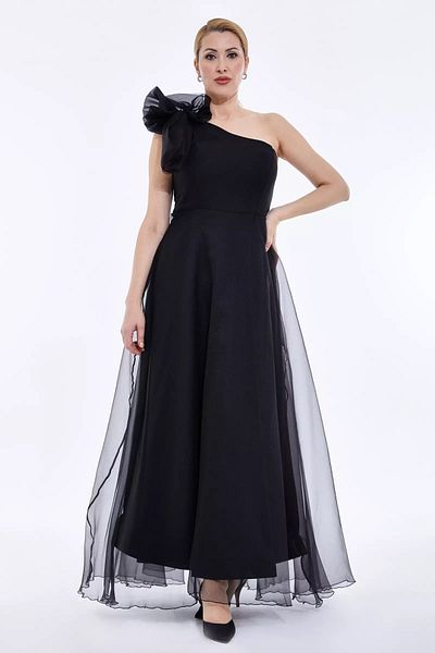 Fervente Elegant black sleeveless tulle dress Evelyn - XL(42)